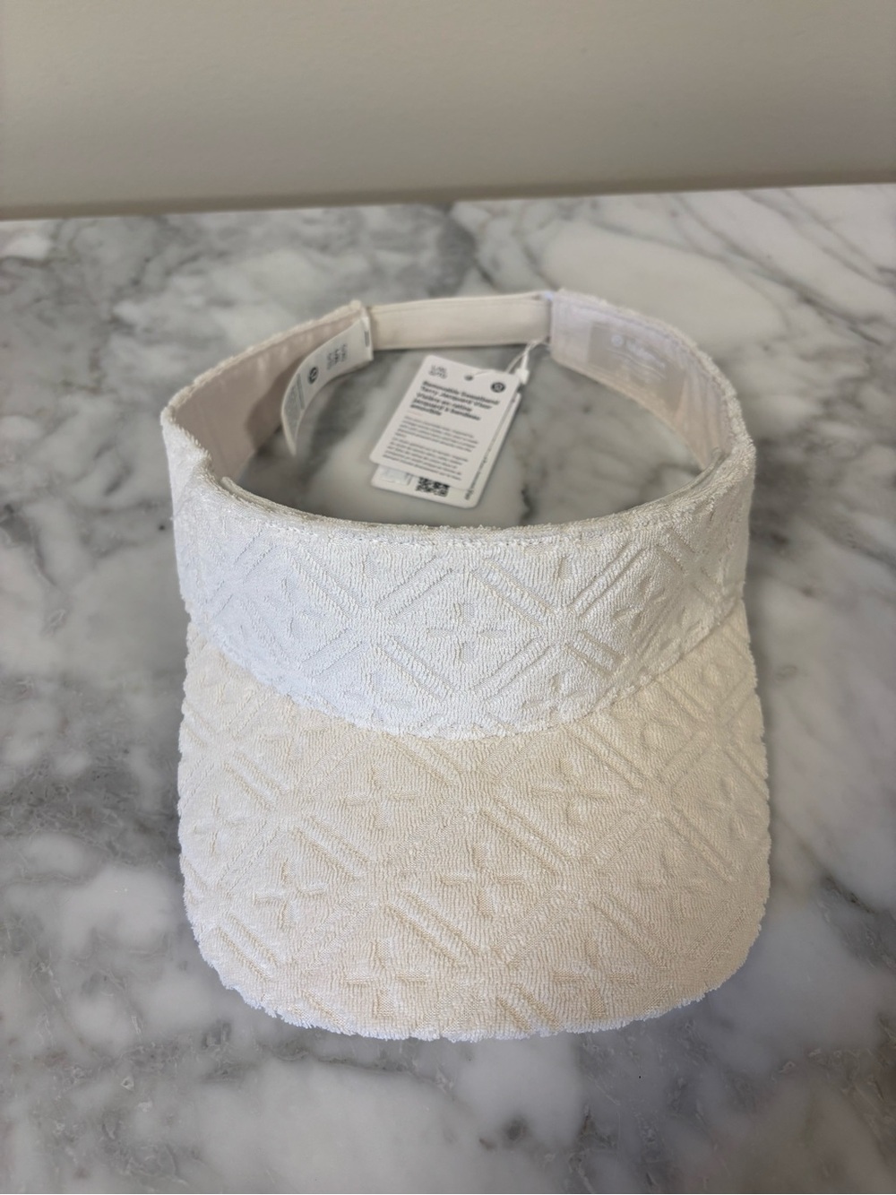 lululemon athletica Cream and White Textured Visor